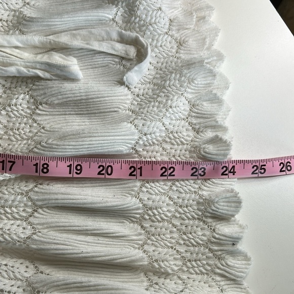 FREE PEOPLE FIRE ISLAND WHITE  KNIT CROCHET DRAWSTRING WAIST TUNIC TOP SIZE M - Picture 15 of 15